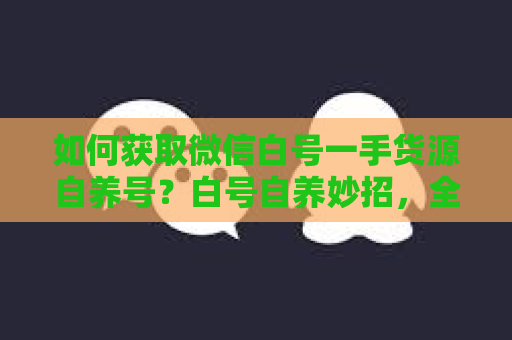 如何获取微信白号一手货源自养号？白号自养妙招，全面提升货源成交率