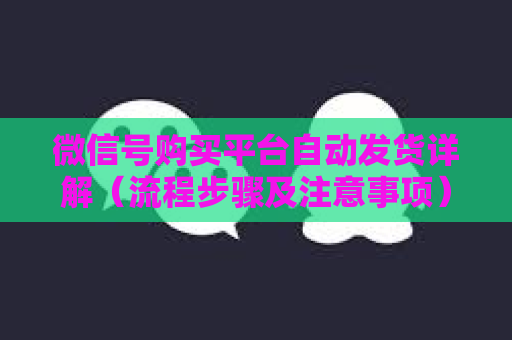 微信号购买平台自动发货详解（流程步骤及注意事项）