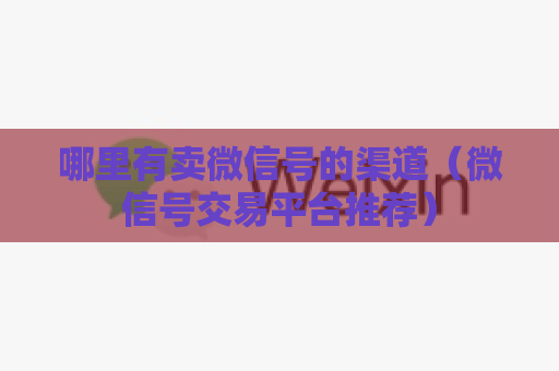 哪里有卖微信号的渠道（微信号交易平台推荐）