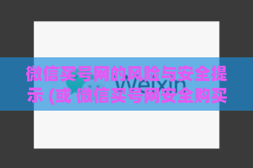 微信买号网的风险与安全提示 (或 微信买号网安全购买指南)